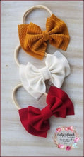 Load image into Gallery viewer, Bullet Farbric Bow Baby on Nylon Headband to Toddler 6 inch Bow
