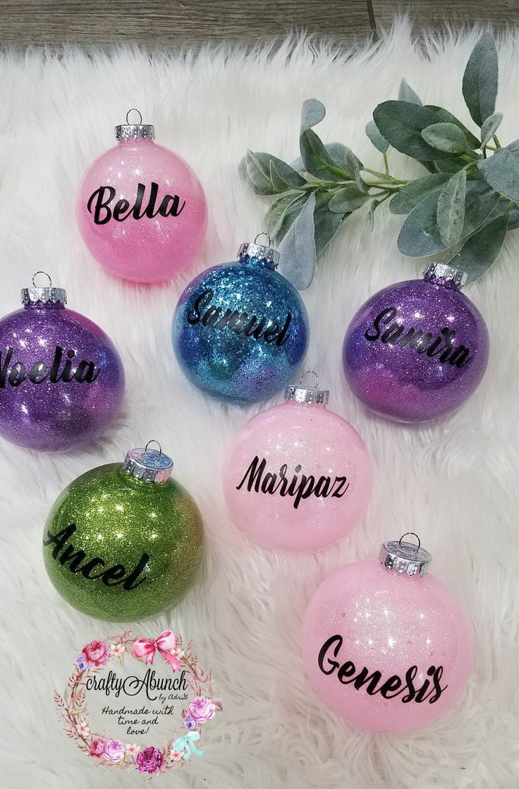Personalized Glitter Ornaments