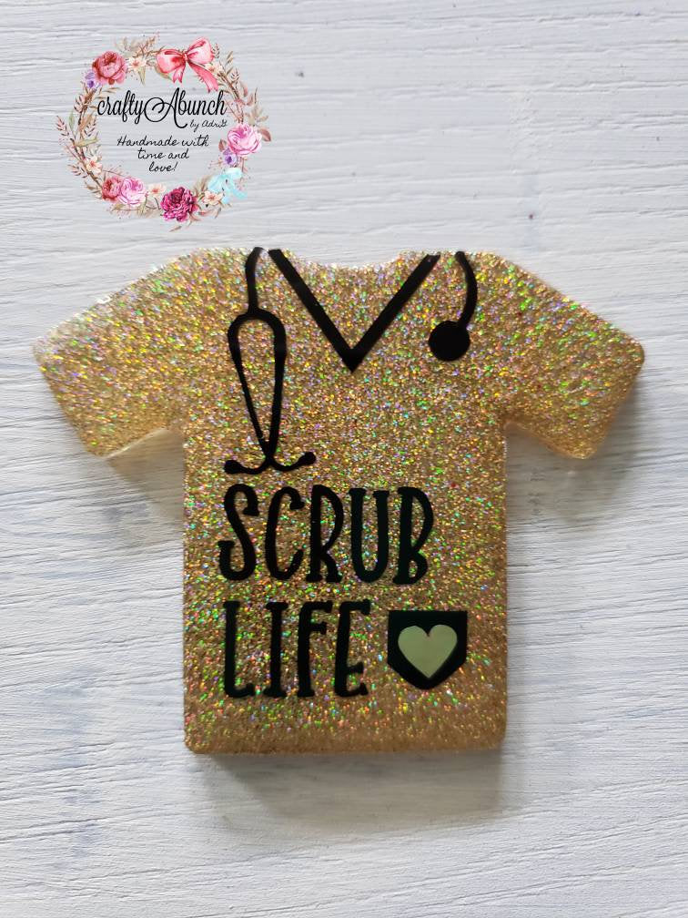 Scrub Life Badge Reel, Glitter Nurse Badge, Retractable Badge Reel, Pe –  craftyAbunch
